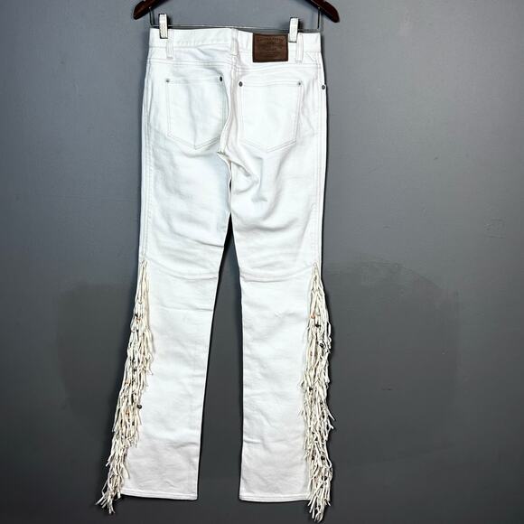 Ralph Lauren jeans size 26 flare fringe beaded western coastal cowboy white - Picture 2 of 10